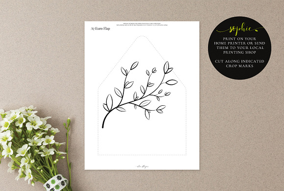 Printable Envelope Liner, Sophie in Wedding Templates - product preview 5