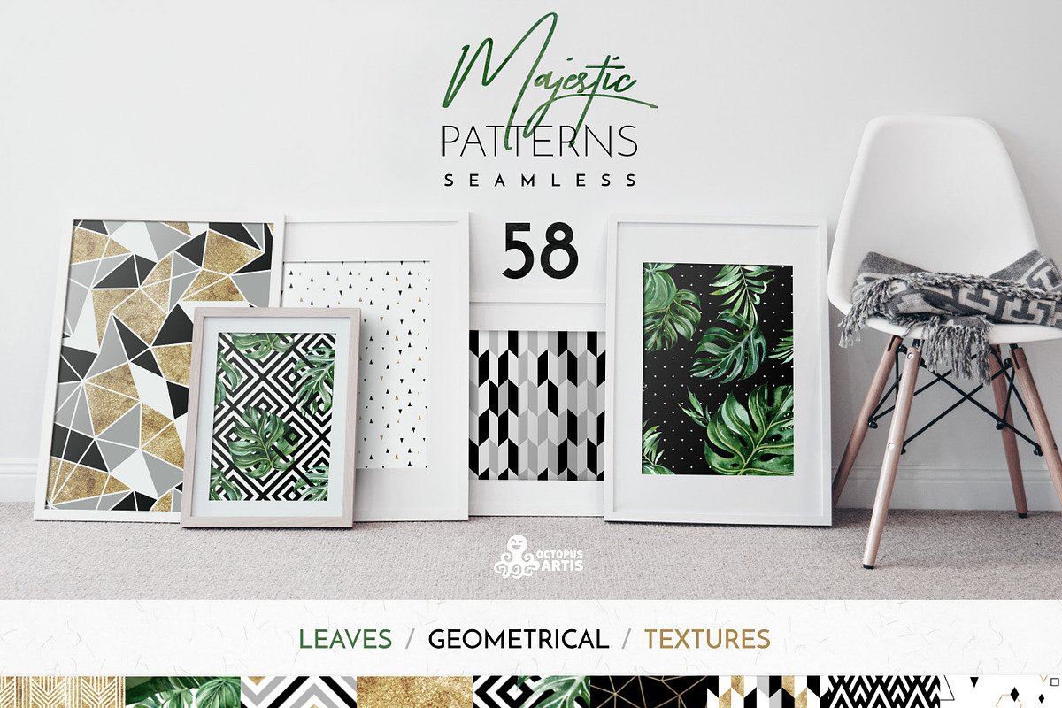 Majestic. Seamless patterns. in Patterns - product preview 8