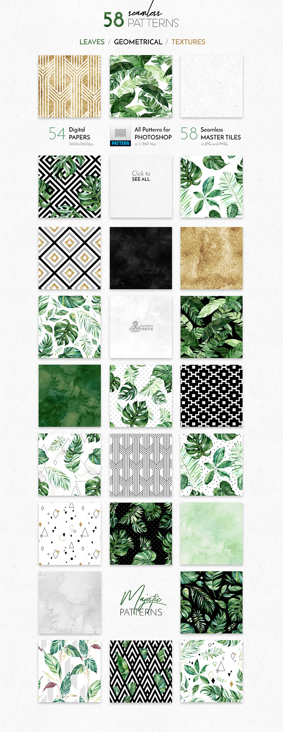Majestic. Seamless patterns. in Patterns - product preview 1