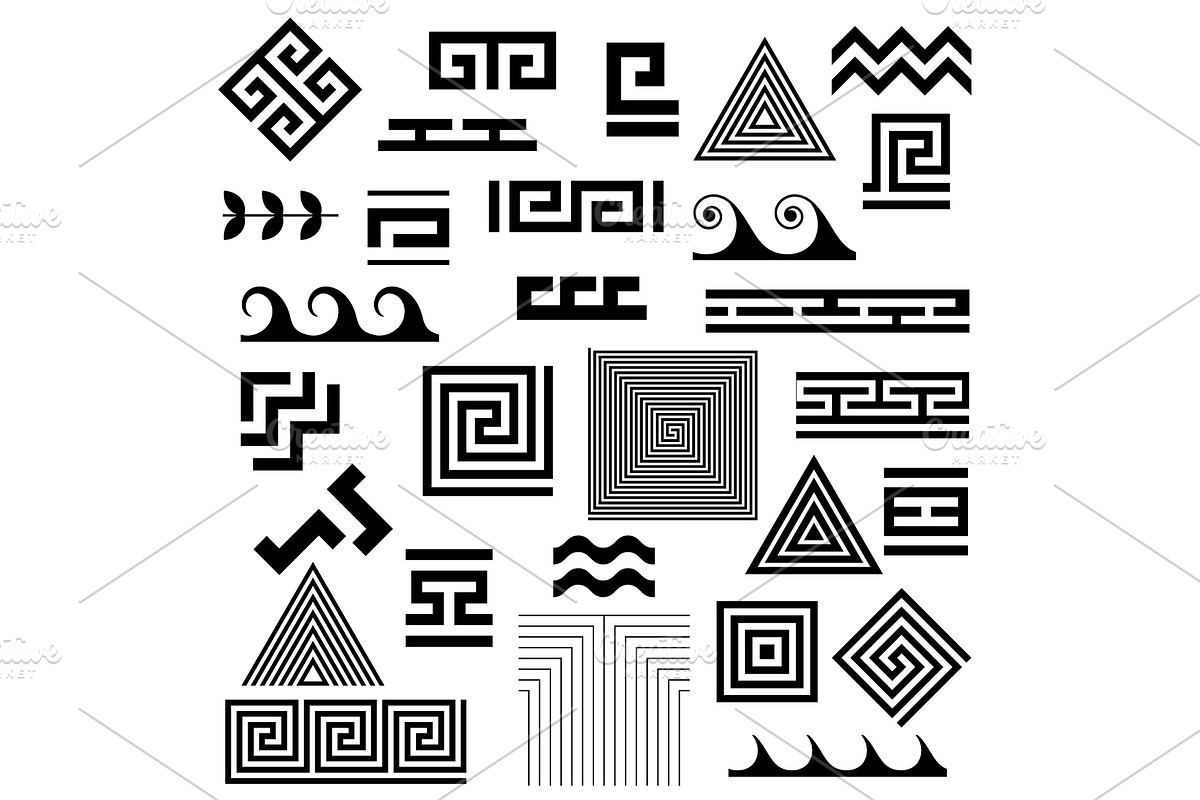 Greek key. Typical egyptian, assyrian and greek motives vector symbols. in Illustrations - product preview 8