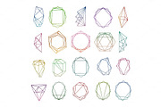 Modern polygonal geometric diamond frames