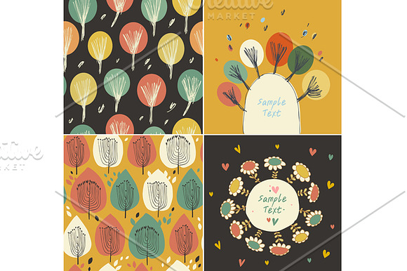 Autumn floral patterns in Patterns - product preview 1