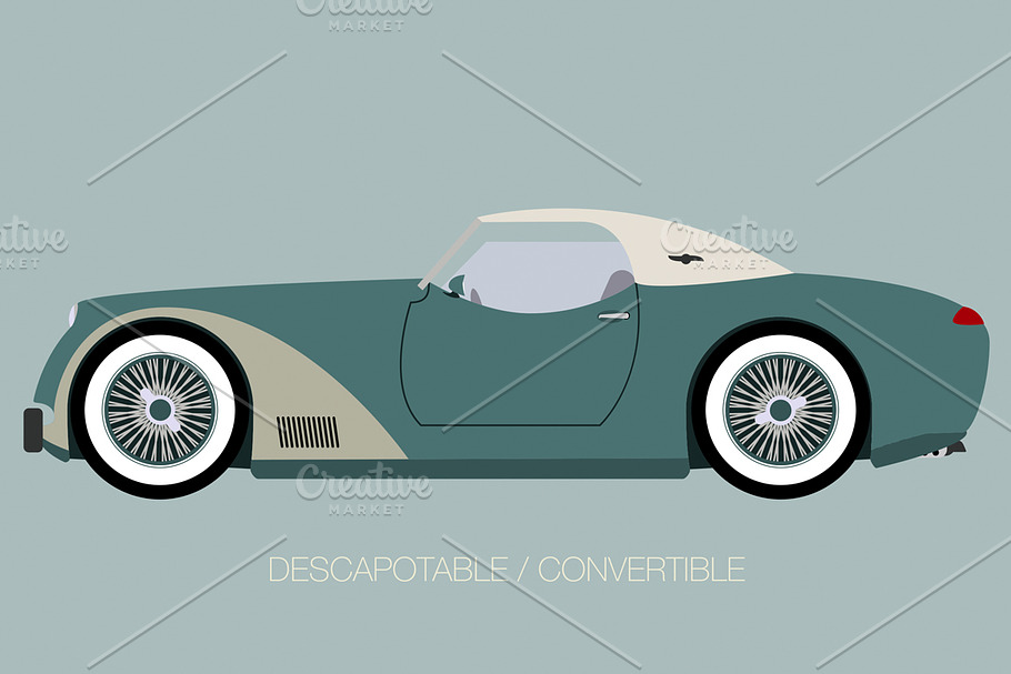 classical european car in Illustrations - product preview 8