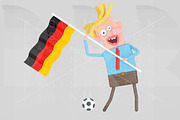 Man holding a flag of Germany