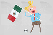 Man holding a flag of Mexico