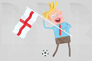 Man holding a flag of England