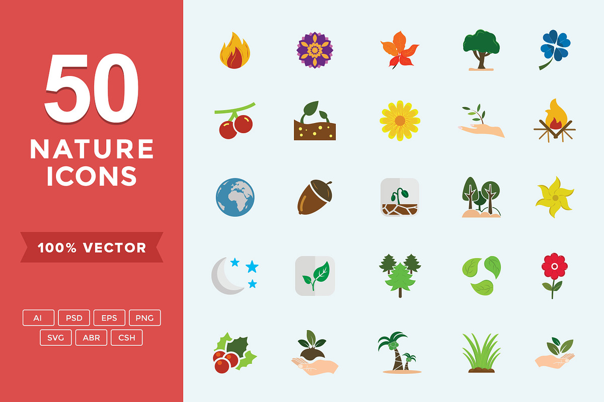 Flat Icons Nature Set in Fall Icons - product preview 8