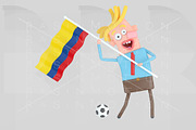 Man holding a flag of Colombia