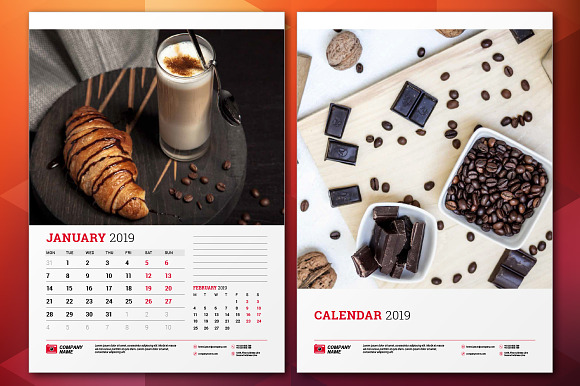 Wall Calendar 2019 in Stationery Templates - product preview 1