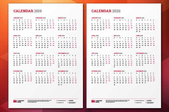 Wall Calendar 2019 in Stationery Templates - product preview 4