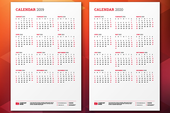 Wall Calendar 2019 in Stationery Templates - product preview 5