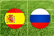 Spain vs Russia football match