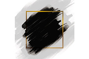 Black brush stroke with gold frame