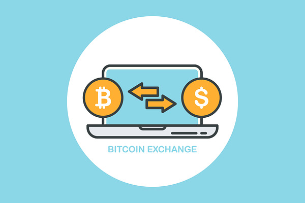 Bitcoin Exchange Vector Illustration