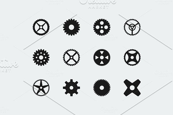Gears & Wheels Vector Set in Graphics - product preview 1