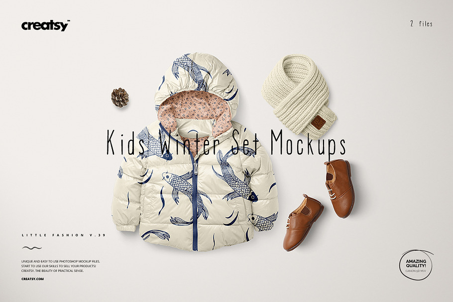 Kids Winter Set Mockups in Product Mockups - product preview 8