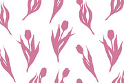 Tulip flower seamless pattern vector