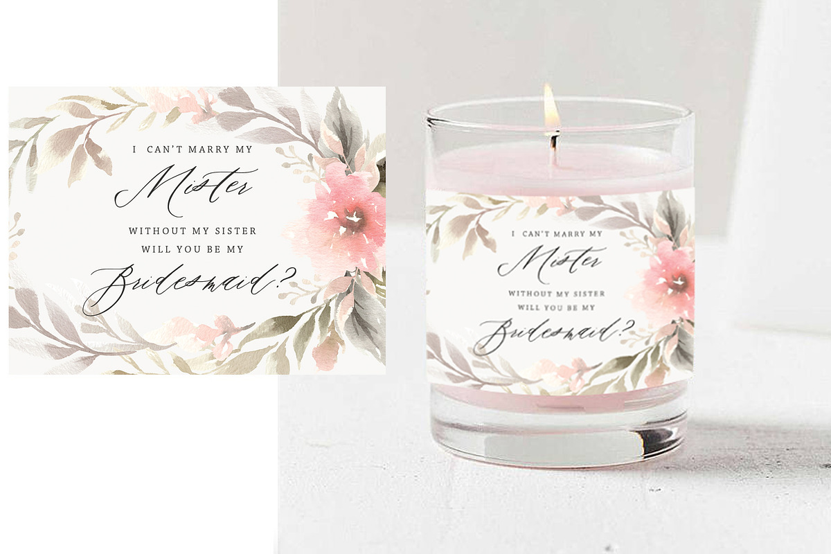 Custom Floral Candle Label PSD  in Stationery Templates - product preview 8