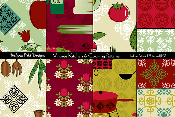 Vintage Kitchen & Cooking Patterns in Patterns - product preview 2
