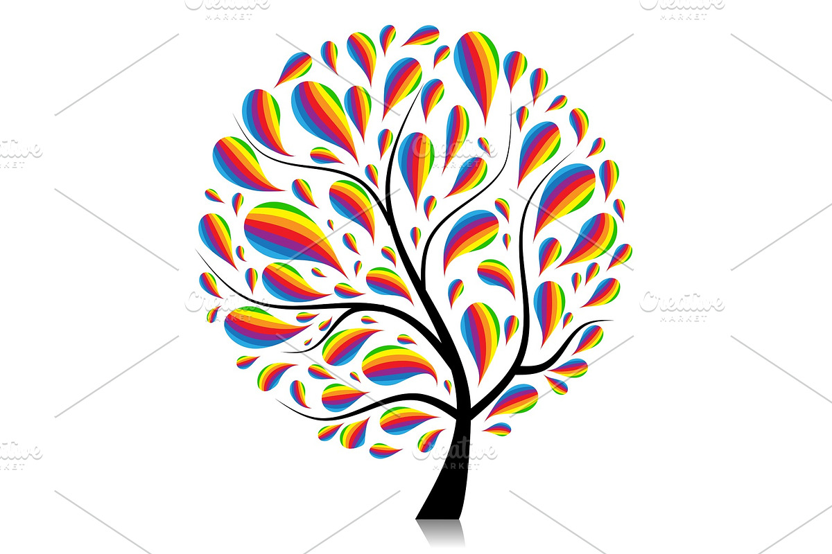 Art tree beautiful for your design in Illustrations - product preview 8