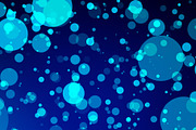 Bubble. Abstract bokeh dots on blue background in technology, biology, and chemistry concept, 3d illustration