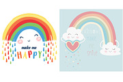 Cute rainbow vector-T shirt graphics