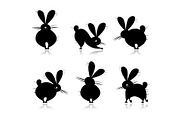Funny rabbit's silhouettes for your design