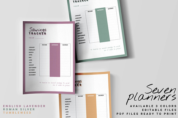 Editable/Printable Planners 2018 in Stationery Templates - product preview 1
