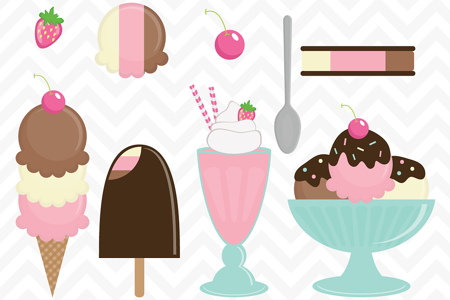 Clip Art Vector Neapolitan Ice Cream in Illustrations - product preview 8