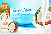 Coconut milk with splashing liquid