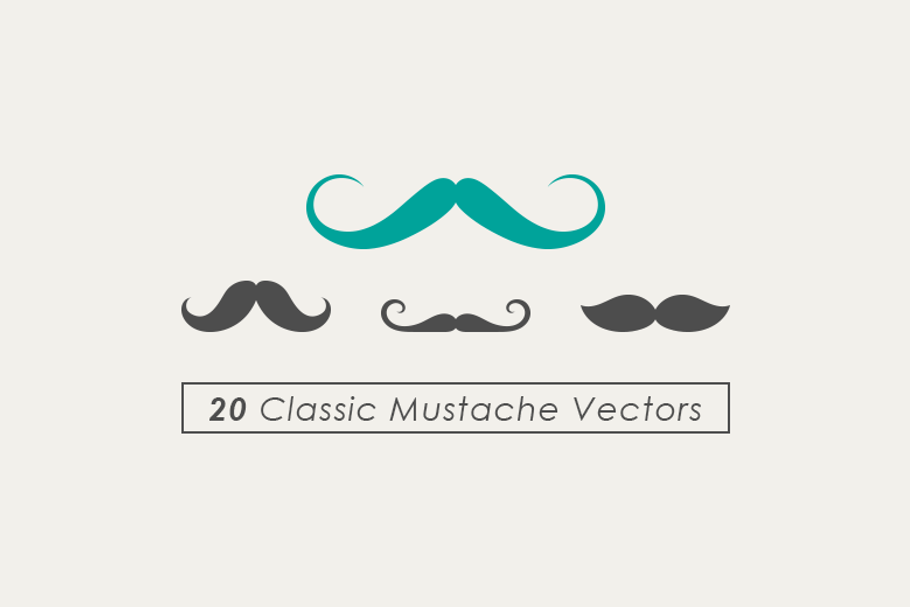 Classic Mustache Vector Set