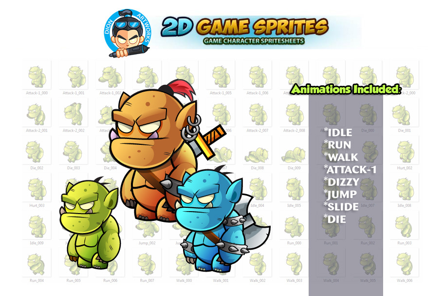 Orcs 2D Game Sprites in Illustrations - product preview 8