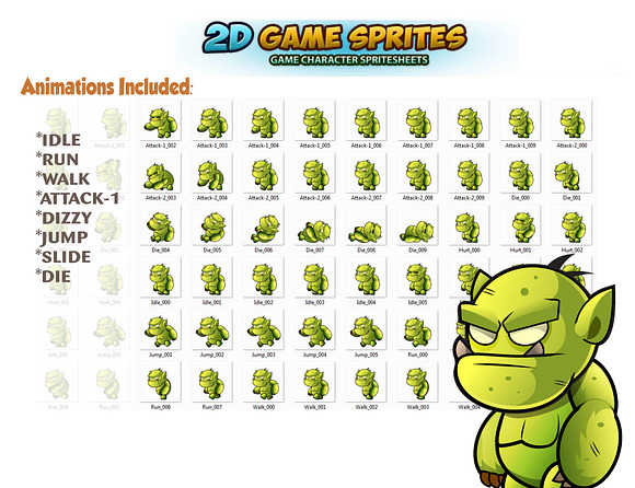 Orcs 2D Game Sprites in Illustrations - product preview 1