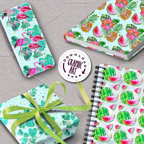 Tropical Summer Flamingo  in Illustrations - product preview 6