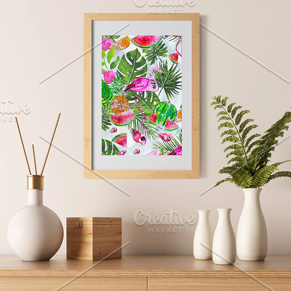 Tropical Summer Flamingo  in Illustrations - product preview 8