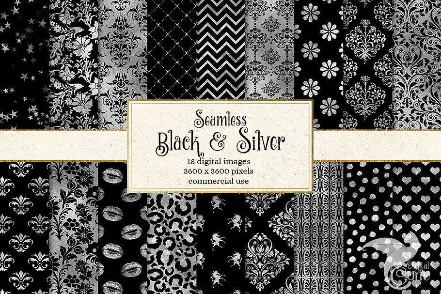 Black and Silver Digital Paper