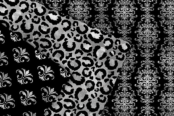 Black and Silver Digital Paper in Patterns - product preview 1