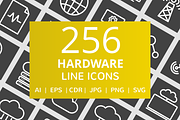 256 Hardware Line Inverted Icons