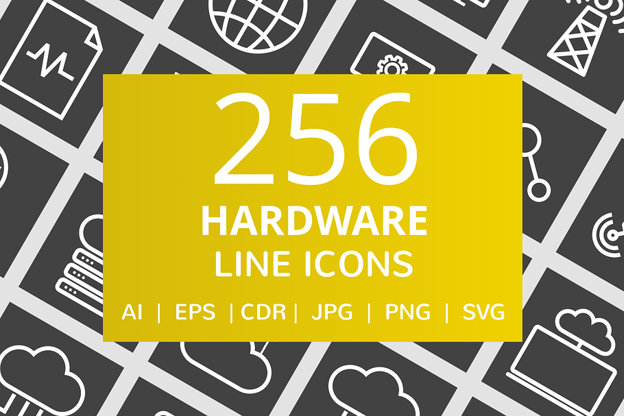 256 Hardware Line Inverted Icons in Icons - product preview 8
