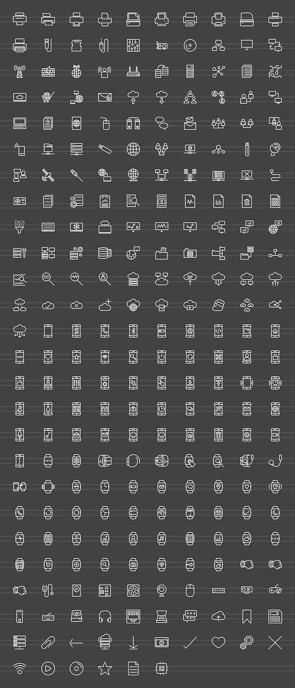 256 Hardware Line Inverted Icons in Icons - product preview 1