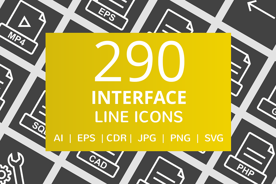 290 Interface Line Inverted Icons