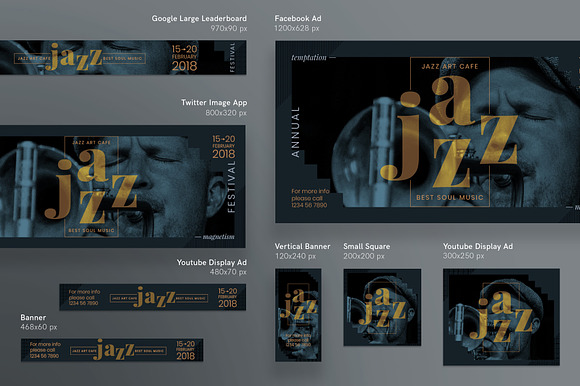 Banners Pack | Jazz Festival in Templates - product preview 1