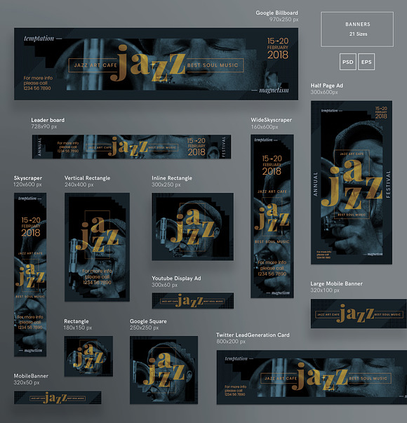 Banners Pack | Jazz Festival in Templates - product preview 2