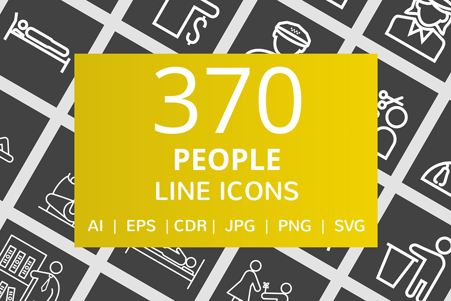 370 People Line Inverted Icons