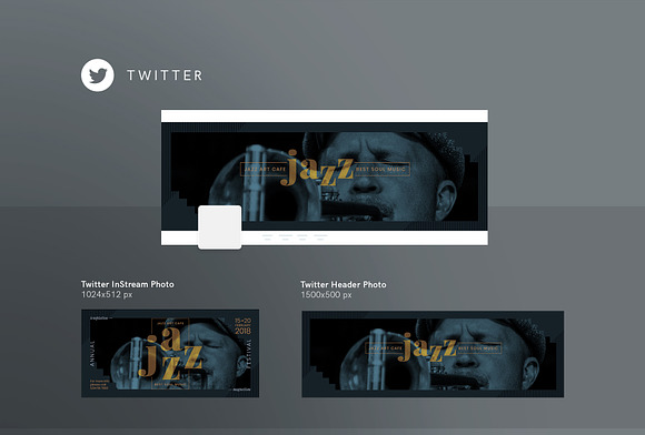 Social Media Pack | Jazz Festival in Social Media Templates - product preview 4