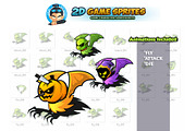 Flying Monsters 2D Game sprites set