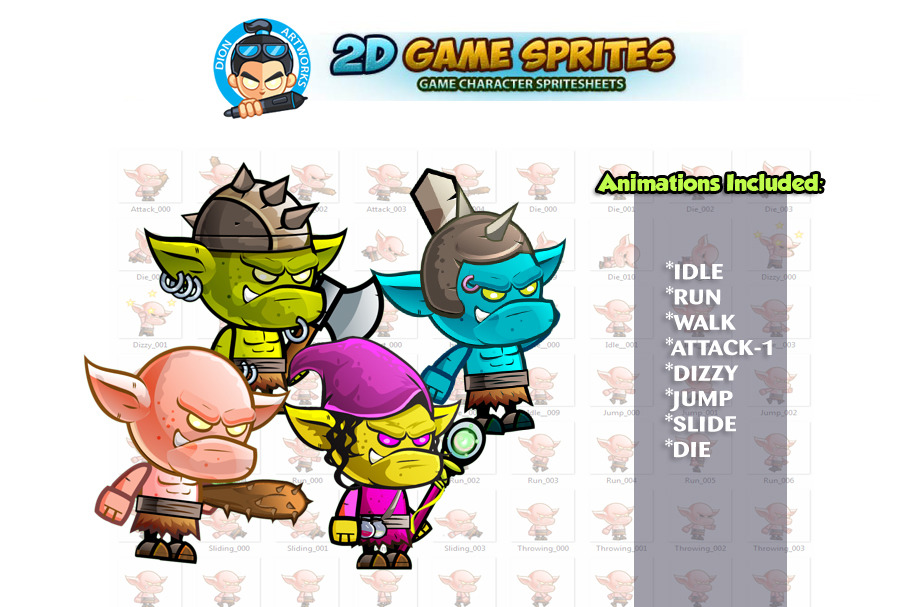 Orc's 2D Game sprites Set in Illustrations - product preview 8