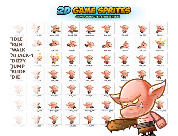 Orc's 2D Game sprites Set in Illustrations - product preview 1