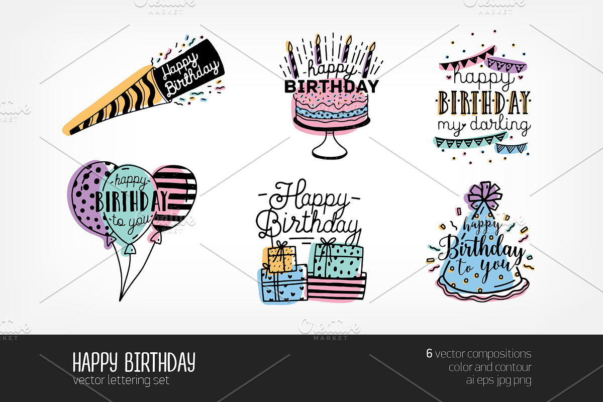 Happy birthday in Illustrations - product preview 8