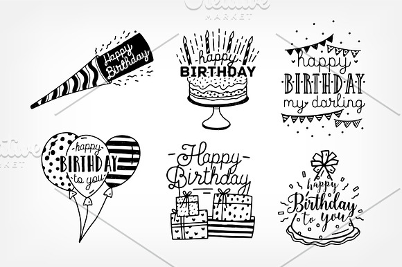 Happy birthday in Illustrations - product preview 1
